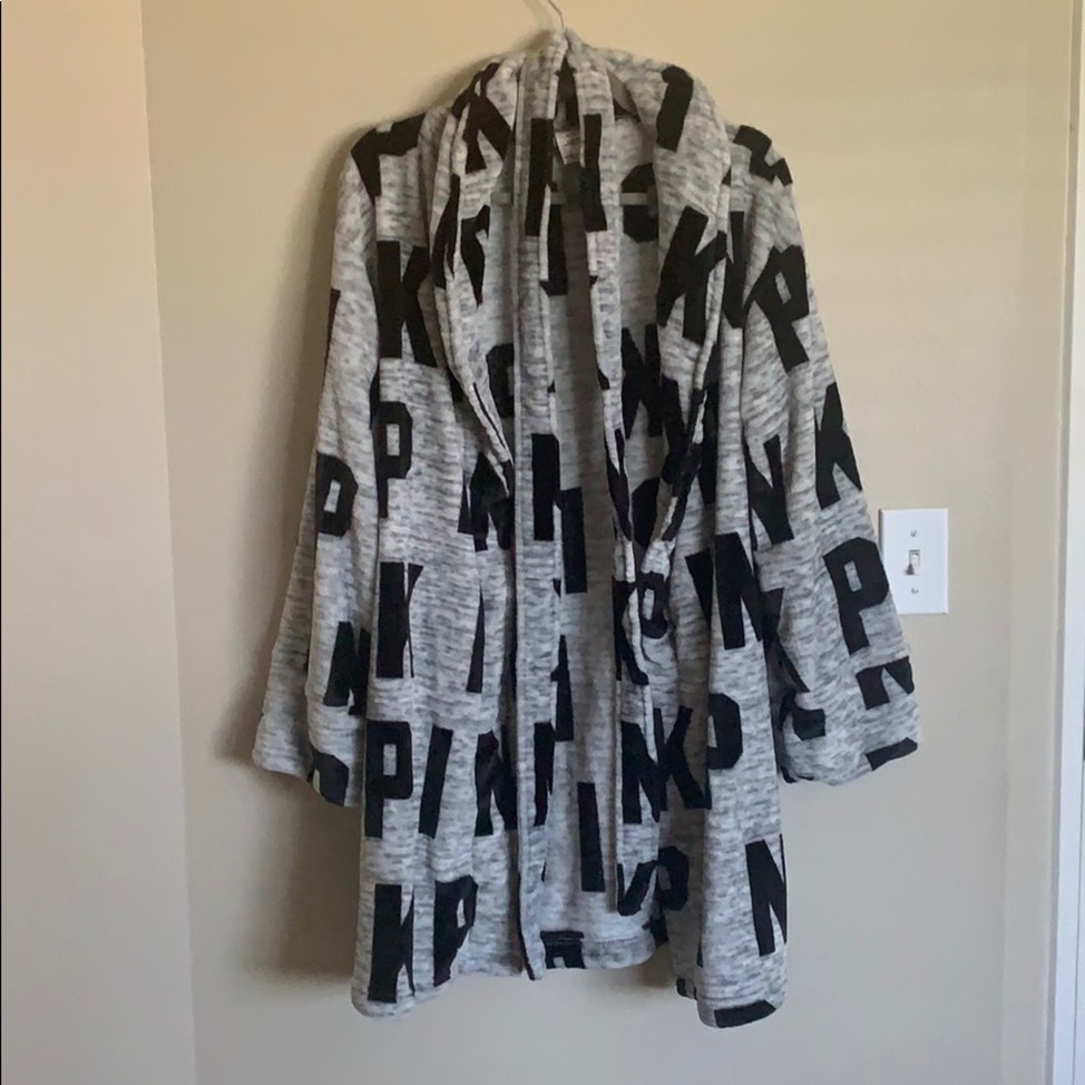 Grey/Black PINK soft robe